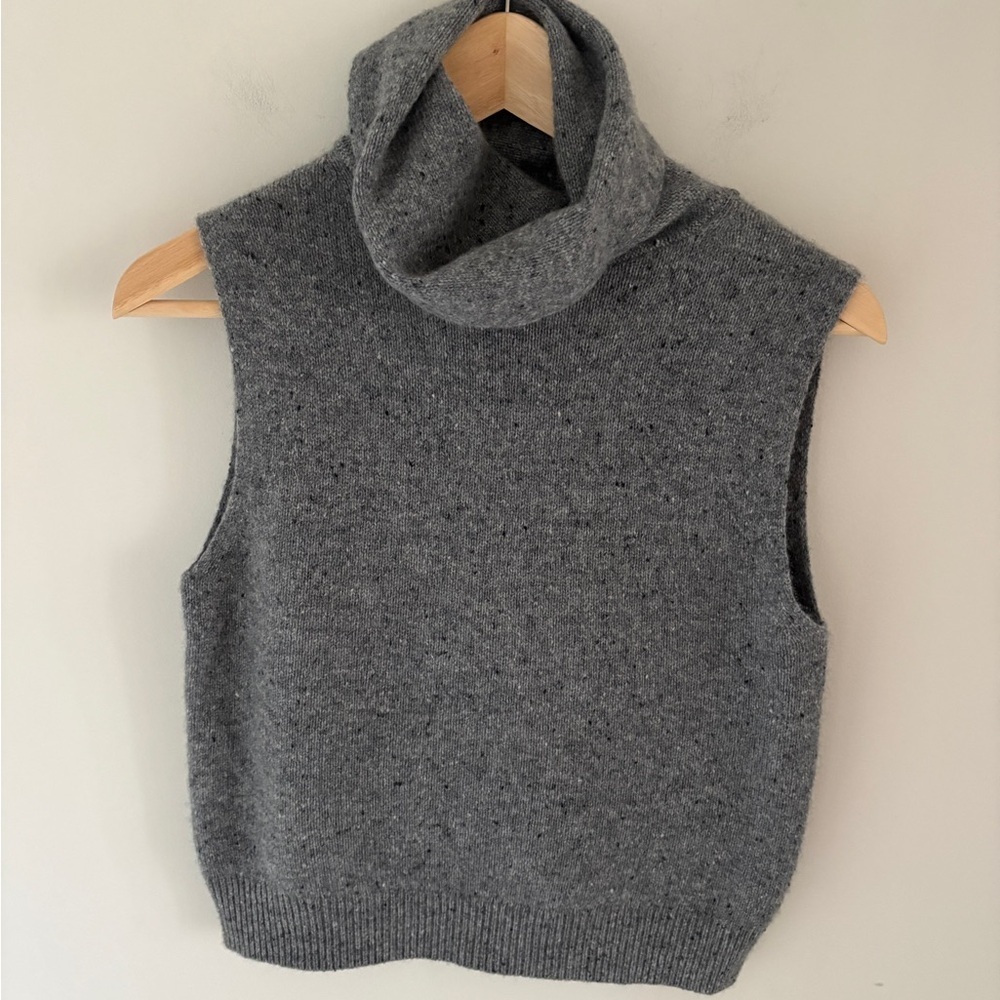 Babaton Charcoal Sleeveless 100% Cashmere Cowl Neck Sweater Size 2XS Like New